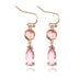 Copper Edging Geometric Multicolor K9 Glass Crystal Pendant Earrings