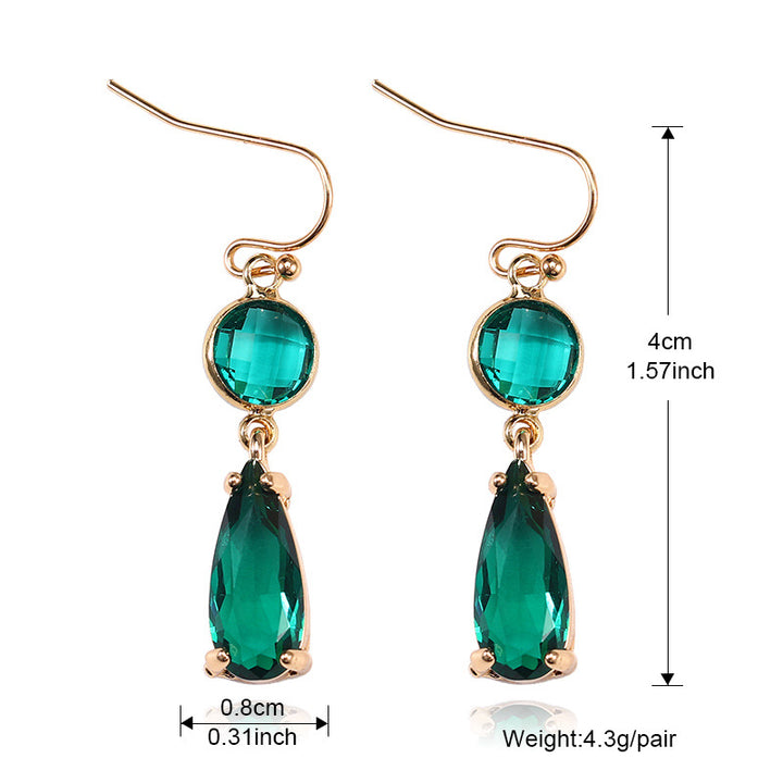 Copper Edging Geometric Multicolor K9 Glass Crystal Pendant Earrings