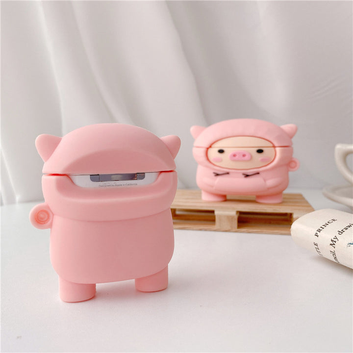 Compatible with Apple, Compatible with Apple , Cochon mignon pour AirPods 1 2 Pro Case Cartoon Rose Pet Box Soft