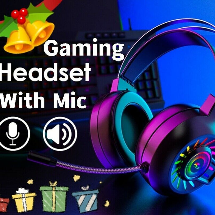 3.5mm Gaming Headset With Mic Headphone For PC Laptop Nintendo PS4