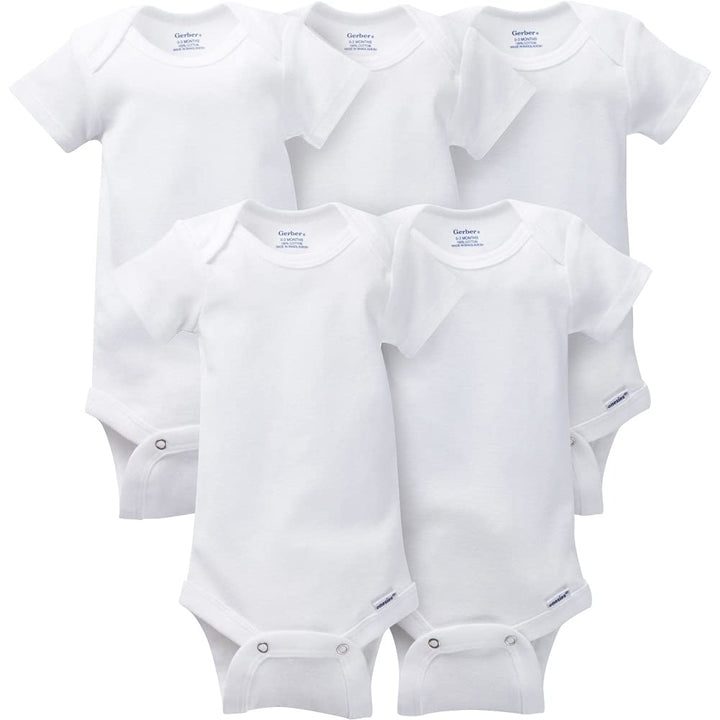 Gerber Baby-Girls 5-Pack Short Sleeve Variety Onesies Bodysuits