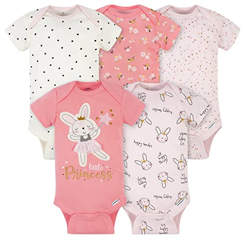 Gerber Baby-Girls 5-Pack Short Sleeve Variety Onesies Bodysuits