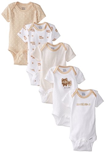 Gerber Baby-Girls 5-Pack Short Sleeve Variety Onesies Bodysuits