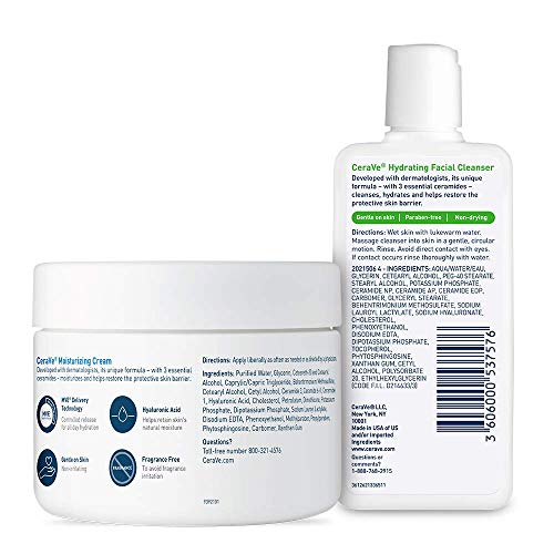 CeraVe Moisturizing Cream | Body and Face Moisturizer for Dry Skin | Body Cream with Hyaluronic Acid and Ceramides | Daily Moisturizer | Oil-Free | Fragrance Free | Non-Comedogenic | 19 Ounce