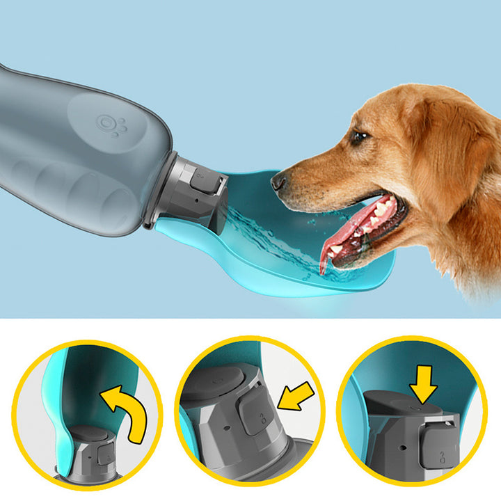 800ml Dogs Water Bottle Portable High Capacity Leakproof Pet Foldable Drinking Bowl Golden Retriever Outdoor Walking Supplies Pet Products