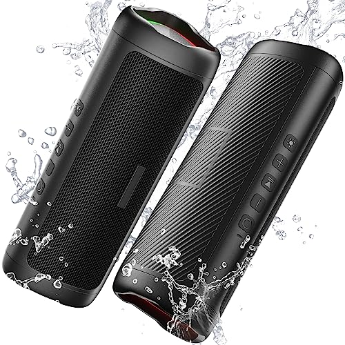 Bluetooth Speaker with HD Sound, Portable Wireless, IPX5 Waterproof, Up to 24H Playtime, TWS Pairing, BT5.3, for Home/Party/Outdoor/Beach, Electronic Gadgets, Birthday Gift (Black)