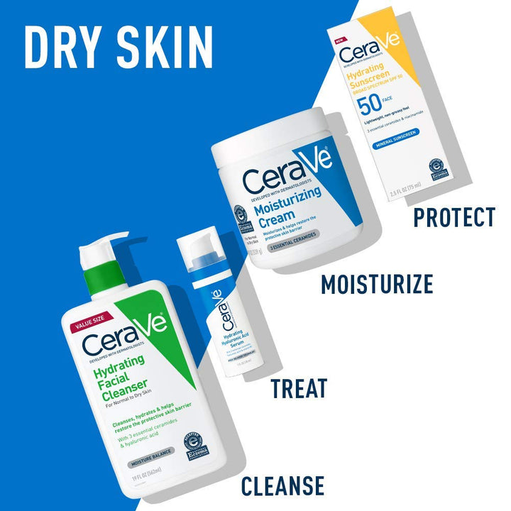 CeraVe Moisturizing Cream | Body and Face Moisturizer for Dry Skin | Body Cream with Hyaluronic Acid and Ceramides | Daily Moisturizer | Oil-Free | Fragrance Free | Non-Comedogenic | 19 Ounce