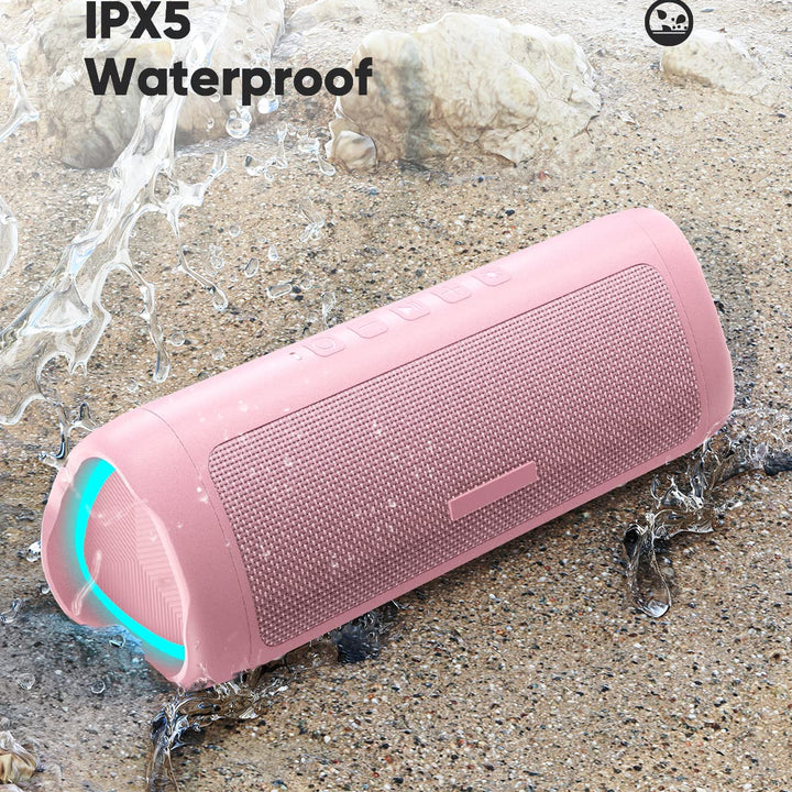 Bluetooth Speaker with HD Sound, Portable Wireless, IPX5 Waterproof, Up to 24H Playtime, TWS Pairing, BT5.3, for Home/Party/Outdoor/Beach, Electronic Gadgets, Birthday Gift (Black)