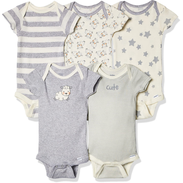 Gerber Baby-Girls 5-Pack Short Sleeve Variety Onesies Bodysuits