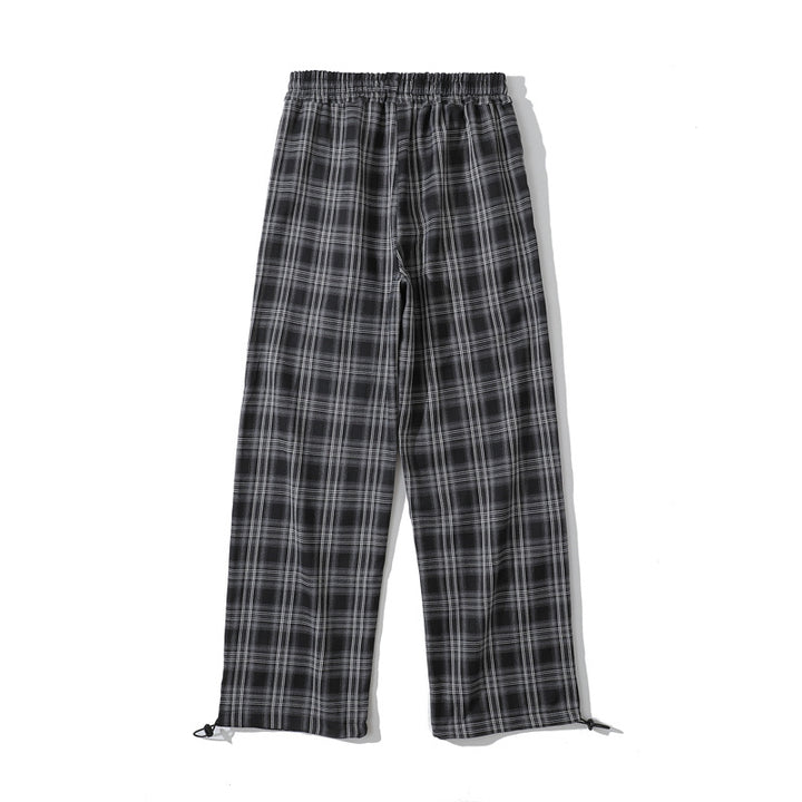 Plaid Trousers Drooping Straight Casual