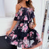 Chiffon Printed Off-shoulder Dress