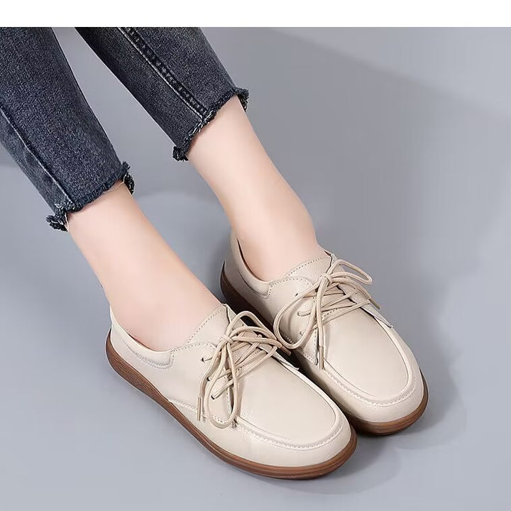 Small Leather Shoes Plus Size Round Toe Flat Bottom