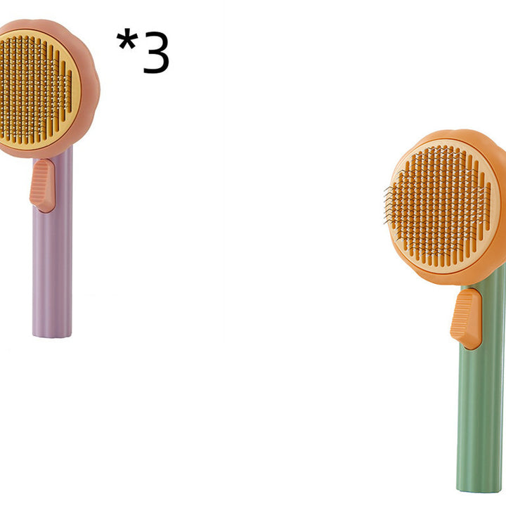 New Pet Cat Brush Hot Selling Hand-held Steel Wire Self-cleaning Comb Looper For Hair Removal