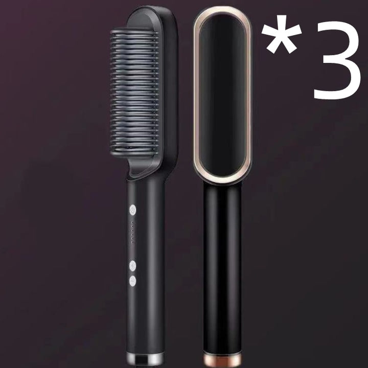 New 2 In 1 Hair Straightener Hot Comb Negative Ion Curling Tong Dual-purpose Electric Hair Brush